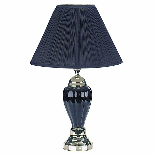 Estallar Silver & Navy Blue Table Lamp with Navy Blue Shade ES3101371